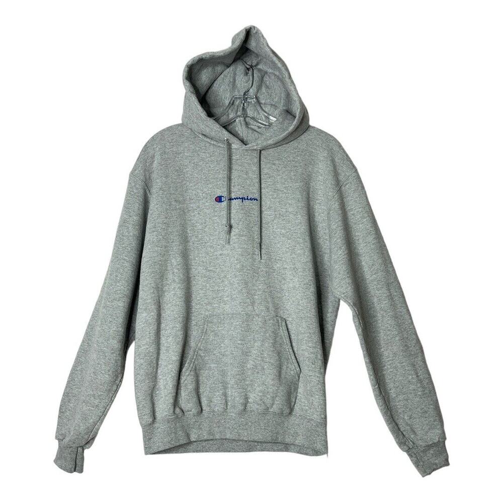 Champion Shirt Mens Medium Gray Hoodie Sweatshirt Casual Sportswear Streetwear